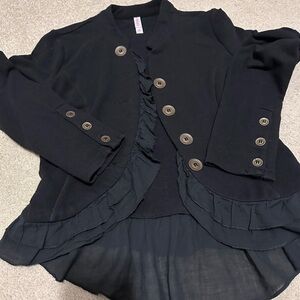 Black ruffle jacket xs